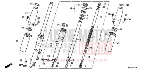 FRONT FORK (VT750C2B/CS/C/CA) VT750CSC de 2012